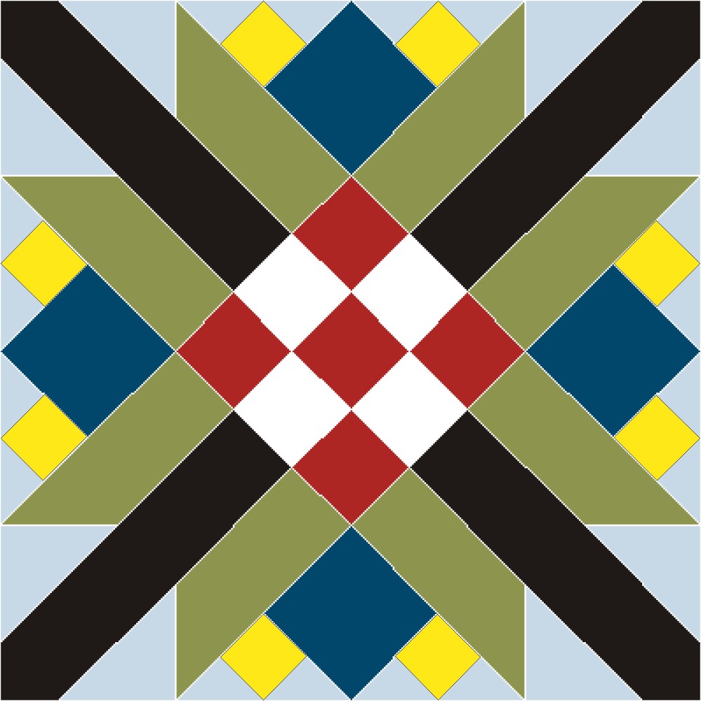 image of quilt block called Railroad Crossing